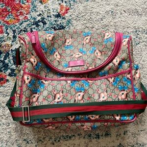 Gucci Baby Bag Red and Green with Floral Elegance